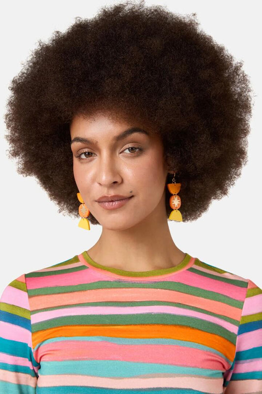 Image of Earrings. Product name - Rising Sun Earrings in Multi colour by brand - Gorman