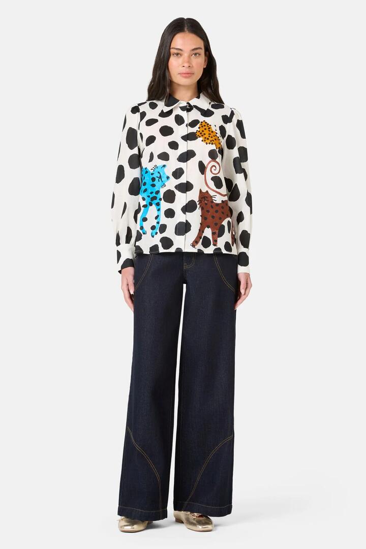 Image of Shirts. Product name - Right Meow Cotton Shirt in Print colour by brand - Gorman