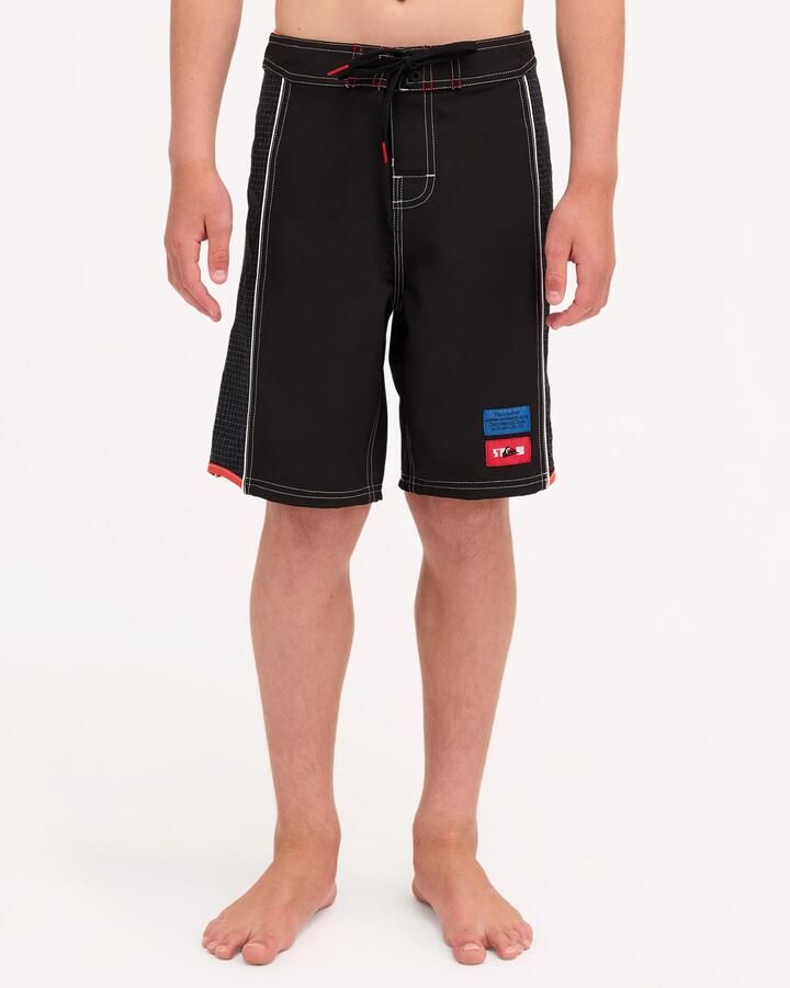 Image of Swimwear. Product name - Quiksilver Boys 8-16 Stab 17" Boardshorts Black in Black colour by brand - Quiksilver