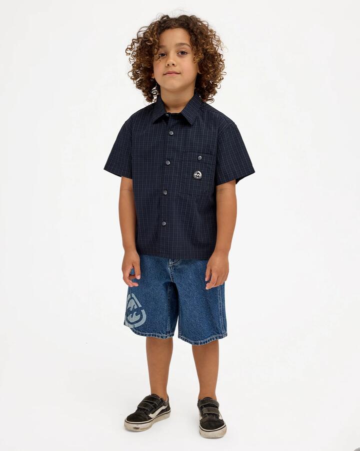 Image of Shirts. Product name - Billabong Boys 2-7 Spec 73 Mogul Shirt Midnight in Midnight colour by brand - Billabong