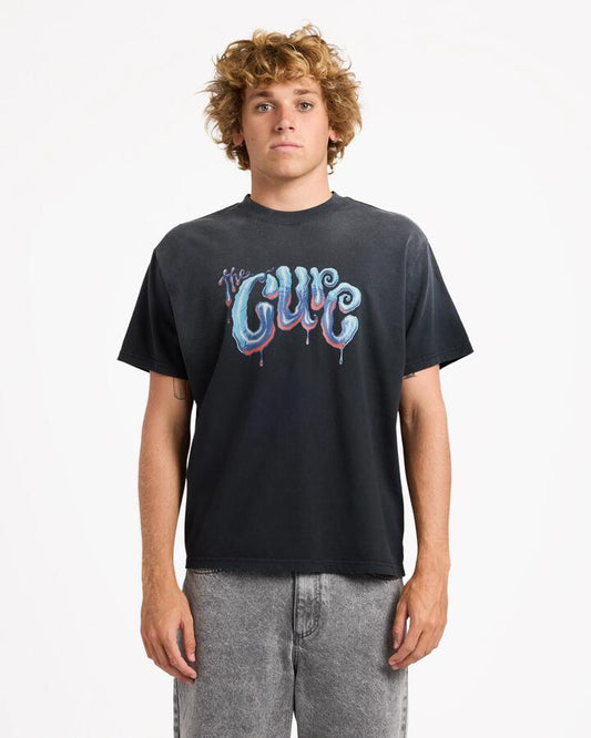 Image of T-Shirts. Product name - RVCA Mens The Cure X Martin Anders T-Shirt Rvca Black in Rvca Black colour by brand - RVCA