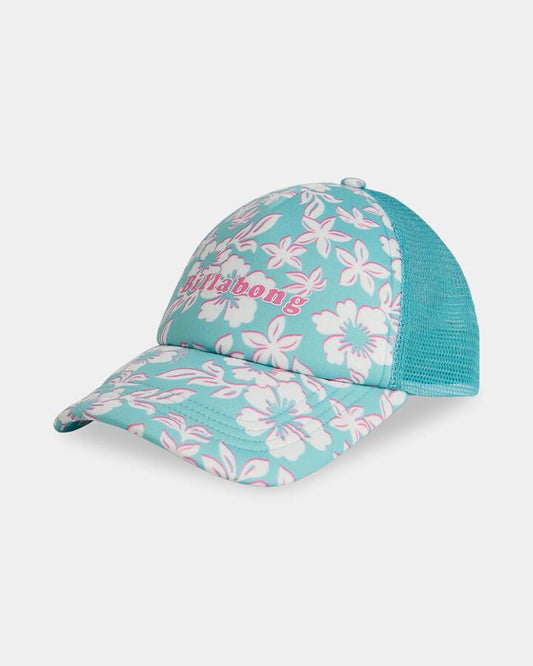 Image of Hats. Product name - Billabong Girls 8-16 Coconut Rush Trucker Cap Misty Blue in Misty Blue colour by brand - Billabong