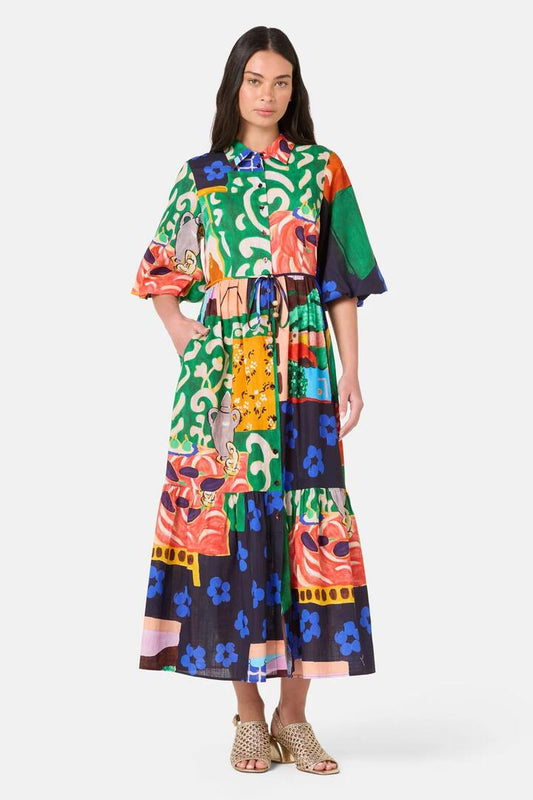 Image of Dresses. Product name - Salon Midi Shirt Dress in Print colour by brand - Gorman