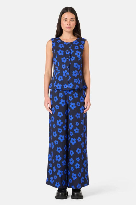 Image of a model wearing Tops. Product name - Salon Flower Tank in Print colour by brand - Gorman