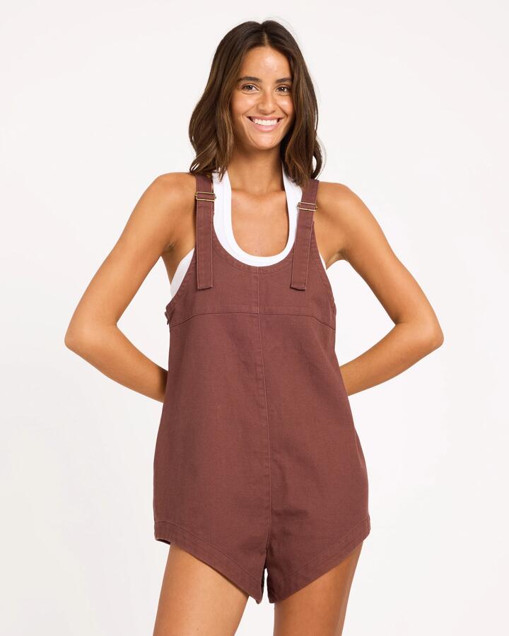 Image of Bodysuits. Product name - Roxy Womens Sun Lover Jumpsuit Java in Java colour by brand - Roxy