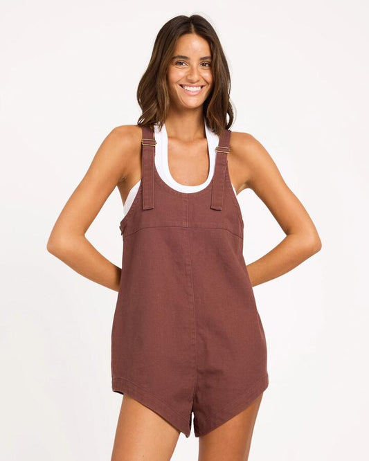 Image of Bodysuits. Product name - Roxy Womens Sun Lover Jumpsuit Java in Java colour by brand - Roxy