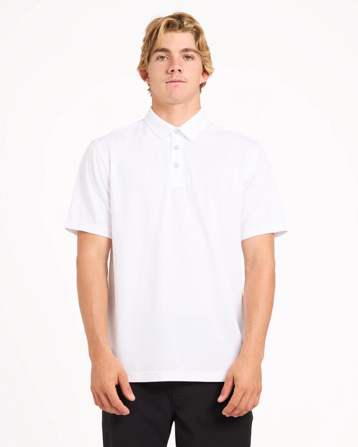 Image of Shirts. Product name - Quiksilver Mens Pacific Polo Shirt White in White colour by brand - Quiksilver