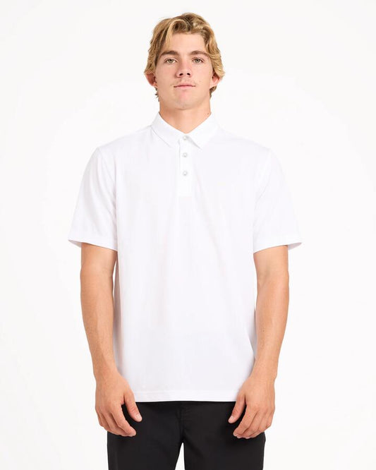 Image of Shirts. Product name - Quiksilver Mens Pacific Polo Shirt White in White colour by brand - Quiksilver