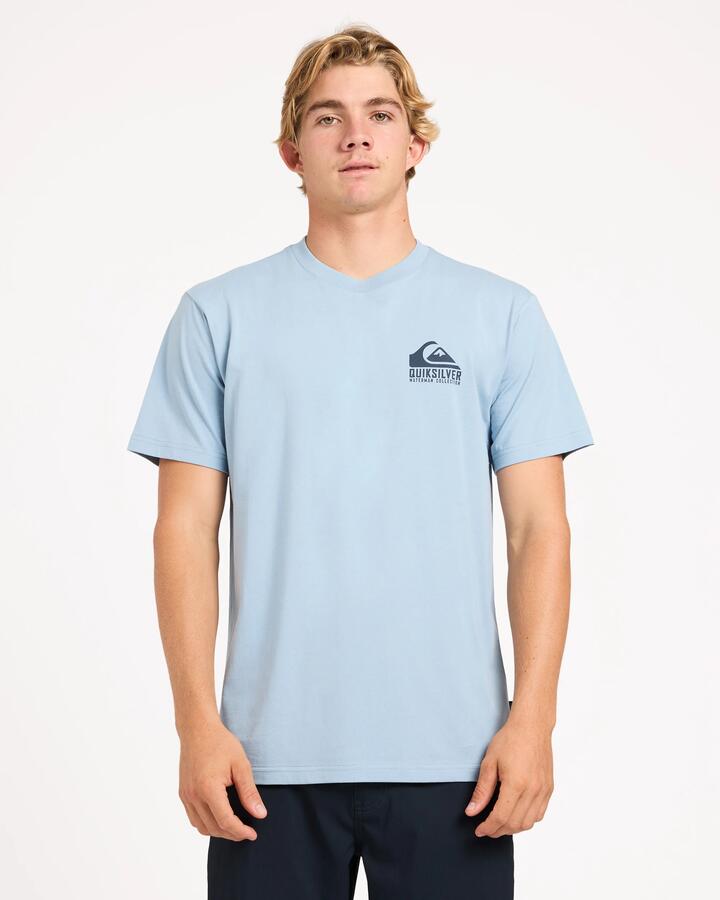 Image of T-Shirts. Product name - Quiksilver Mens Fourby T-Shirt Ash Blue in Ash Blue colour by brand - Quiksilver