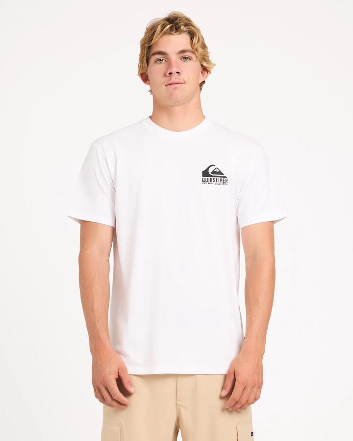Image of T-Shirts. Product name - Quiksilver Mens Fourby T-Shirt White in White colour by brand - Quiksilver