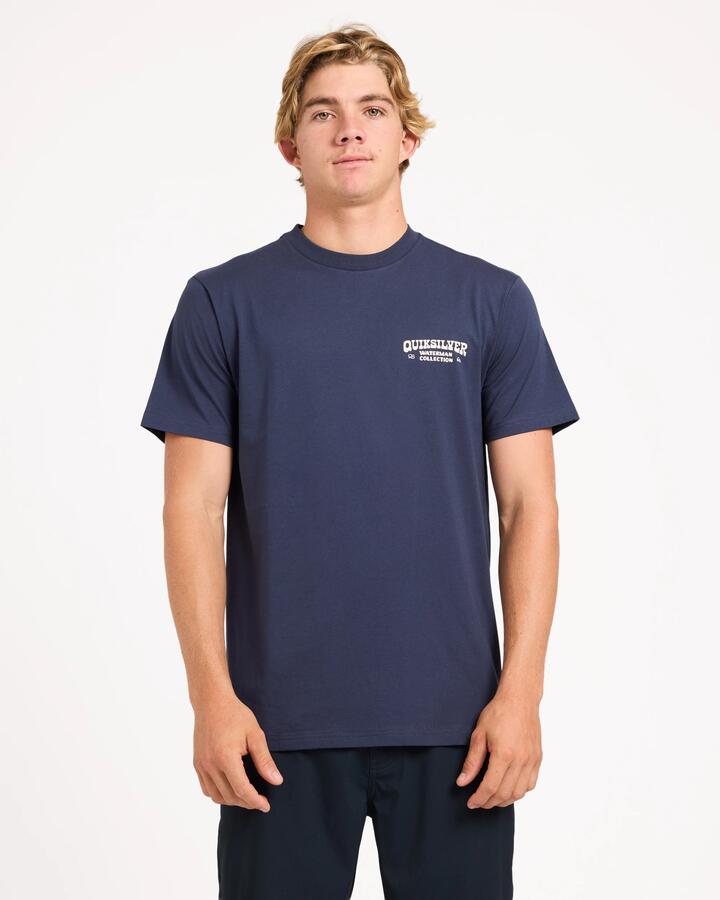 Image of T-Shirts. Product name - Quiksilver Mens Hooked T-Shirt Mood Indigo in Mood Indigo colour by brand - Quiksilver