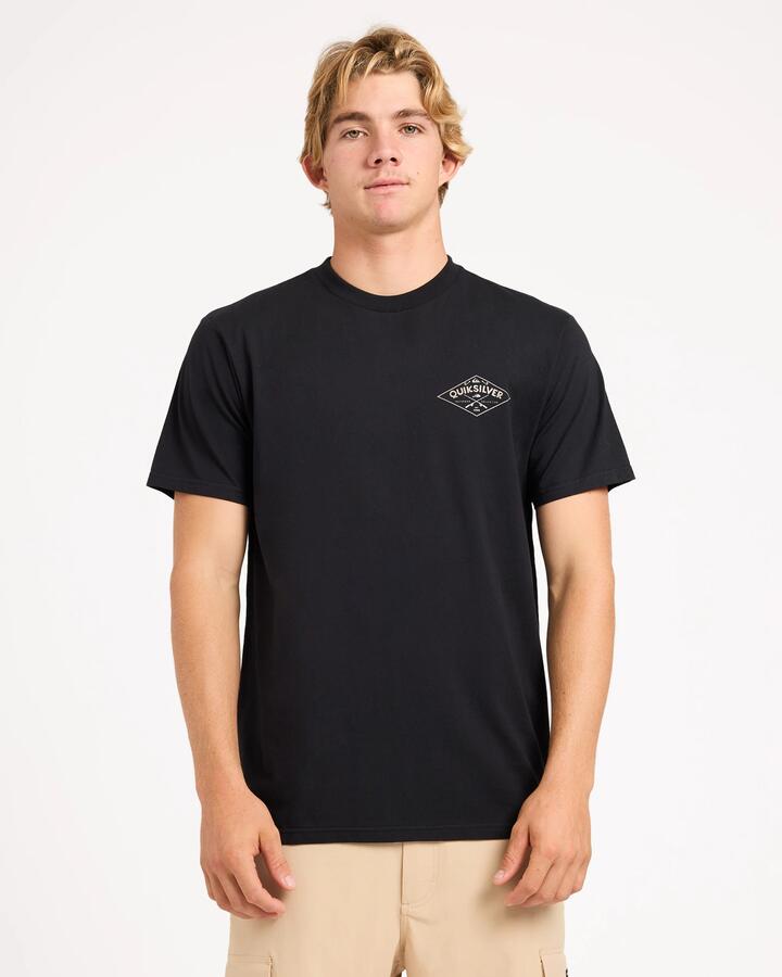 Image of T-Shirts. Product name - Quiksilver Mens Fishos T-Shirt Black in Black colour by brand - Quiksilver