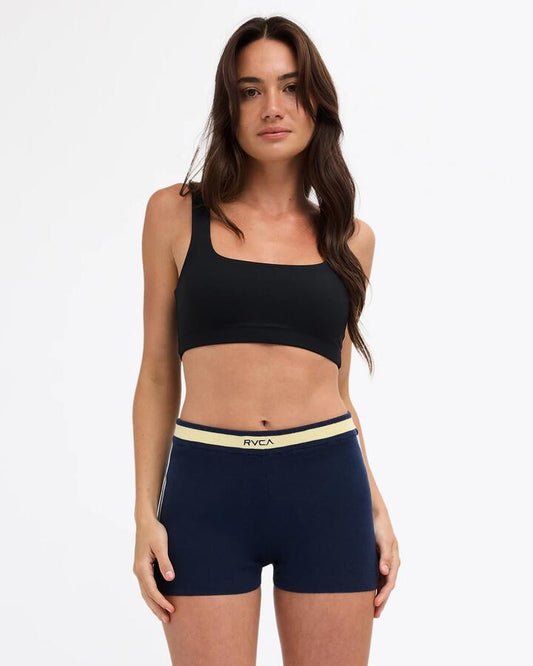 Image of Accessories. Product name - RVCA Womens Roamers 4" Bikeshorts Navy in Navy colour by brand - RVCA