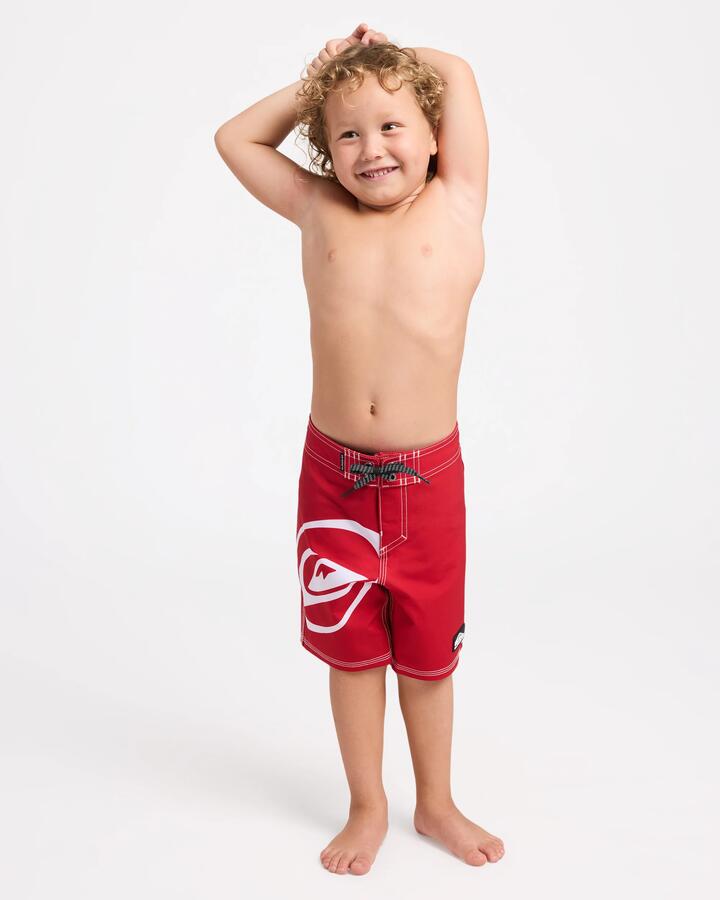 Image of Swimwear. Product name - Quiksilver Boys 2-7 Silicon 13" Boardshorts Salsa in Salsa colour by brand - Quiksilver