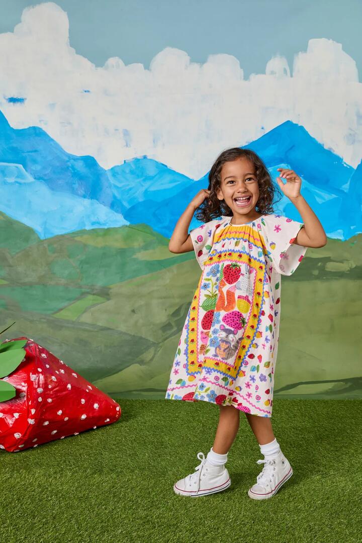 Image of Dresses. Product name - Scarf Kids Dress in Cream colour by brand - Princess Highway Kids