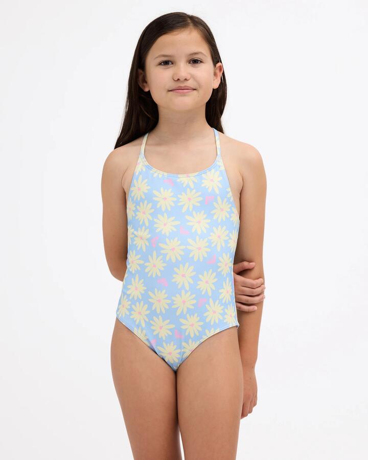 Image of Swimwear. Product name - Roxy Girls 8-16 Daisy Darling One Piece Swimsuit Windsurfer in Windsurfer colour by brand - Roxy