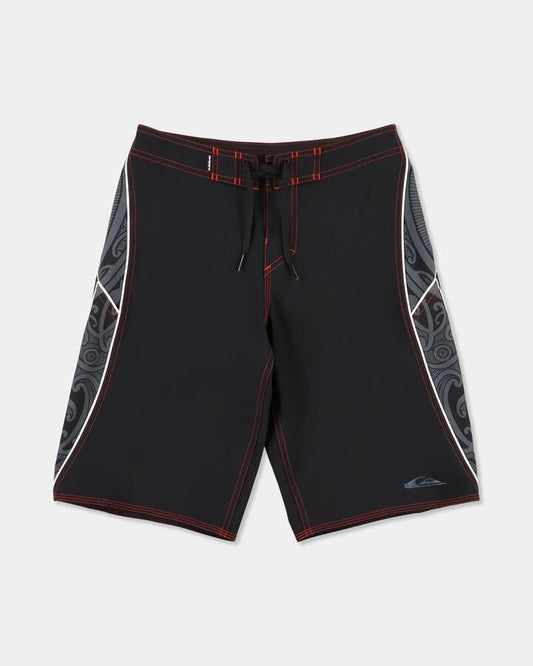 Image of Swimwear. Product name - Quiksilver Boys 8-16 Takarangi 19" Boardshorts Black in Black colour by brand - Quiksilver