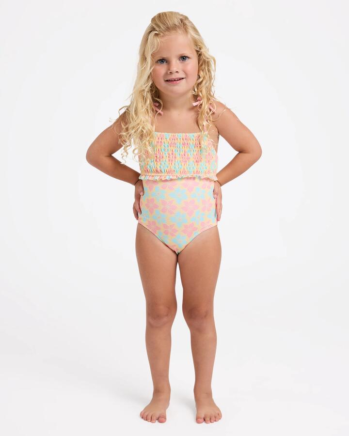 Image of Swimwear. Product name - Billabong Girls 2-7 Sun Petals One Piece Swimsuit Sunbeam in Sunbeam colour by brand - Billabong