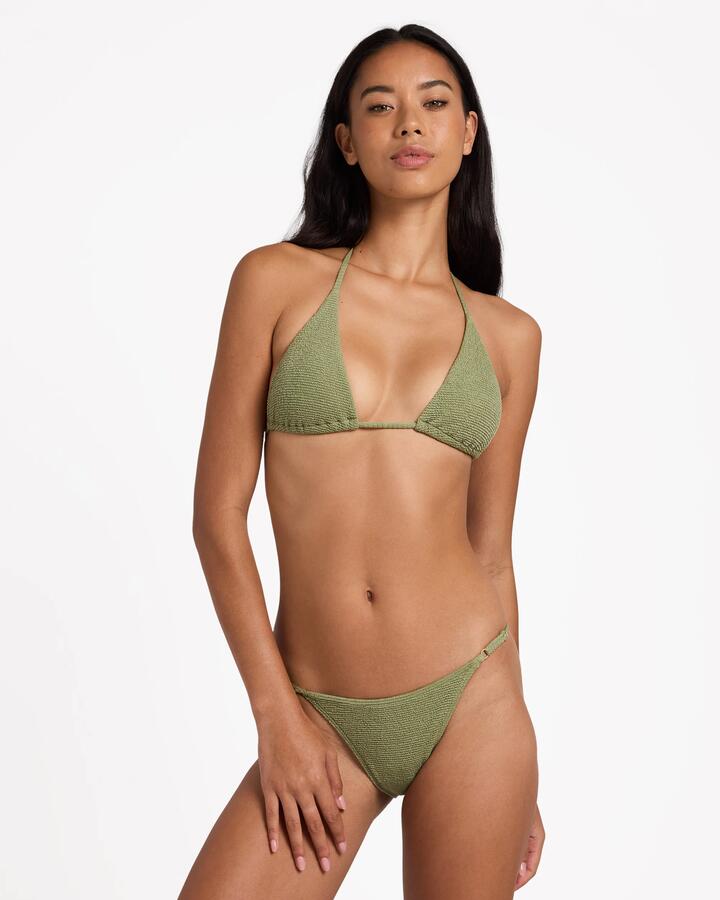 Image of Swimwear. Product name - Billabong Womens Crinkle Crush Zoe Pant Bikini Bottom Army Green in Army Green colour by brand - Billabong