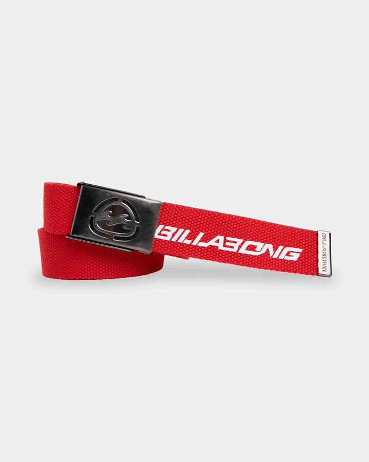 Image of Belts. Product name - Billabong Mens Spec 73 Belt Fiesta Red in Fiesta Red colour by brand - Billabong