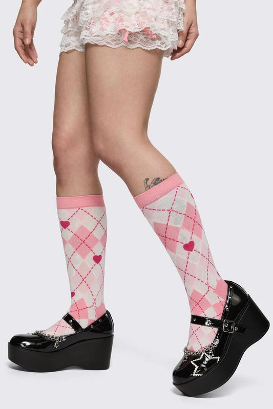 Image of Socks. Product name - Broken Rollercoaster Sock in Pink colour by brand - Dangerfield