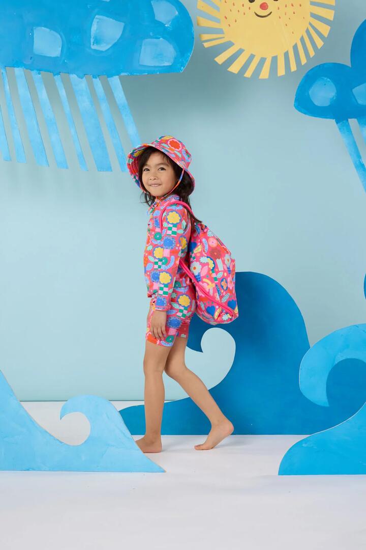 Image of Hats. Product name - Bugs In Bloom Kids Swim Hat in Pink colour by brand - Gorman