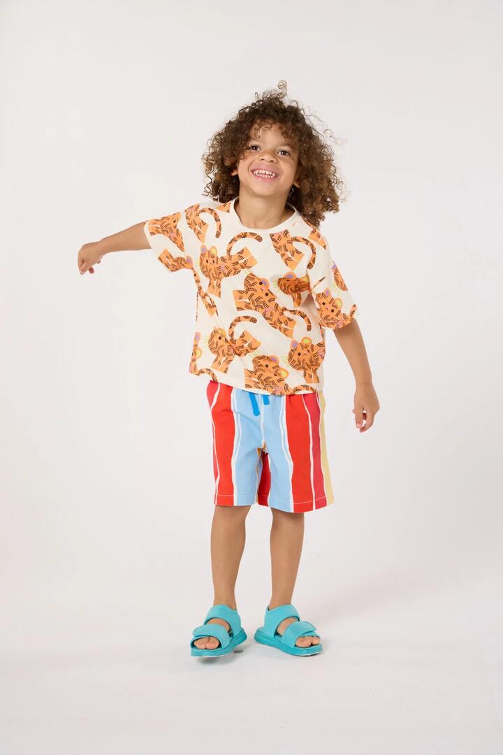 Image of T-Shirts. Product name - Jumping Tiger Kids T-Shirt in Cream colour by brand - Gorman