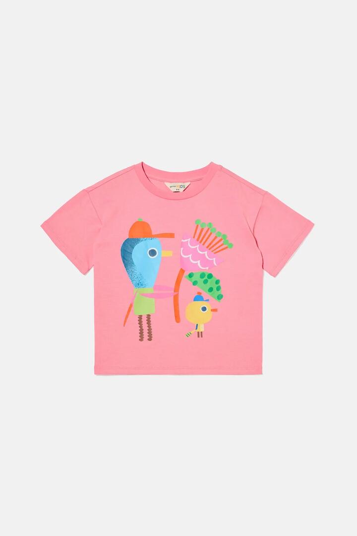 Image of T-Shirts. Product name - Pinky Promise Kids T-Shirt in Pink colour by brand - Gorman