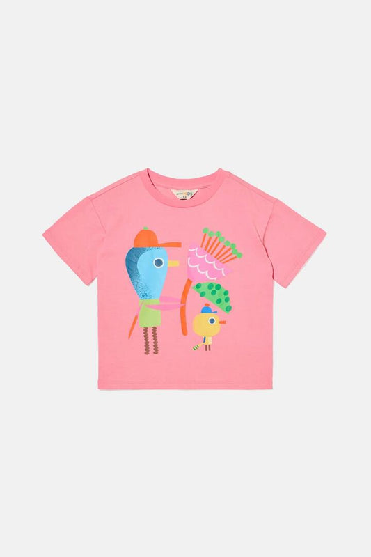 Image of T-Shirts. Product name - Pinky Promise Kids T-Shirt in Pink colour by brand - Gorman