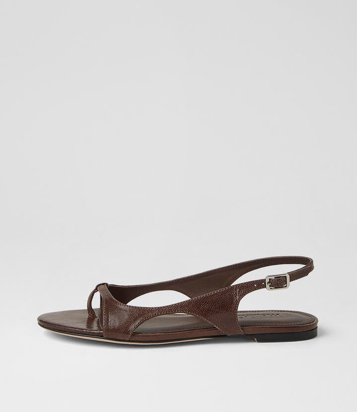 Image of Sandals. Product name - Doew Choc Luxe Leather Sandals in Choc Luxe colour by brand - MOLLINI