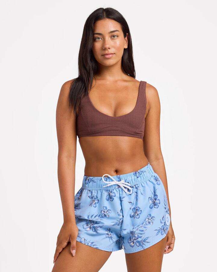 Image of Swimwear. Product name - Roxy Womens No Bad Waves 2" Boardshorts Placid Blue in Placid Blue colour by brand - Roxy