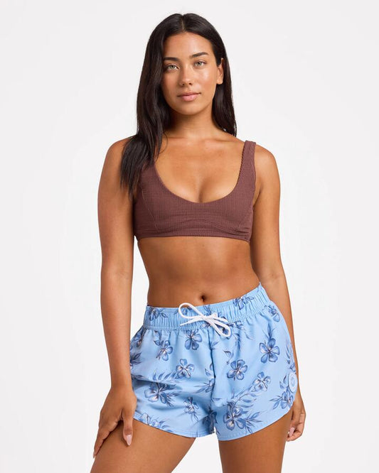 Image of Swimwear. Product name - Roxy Womens No Bad Waves 2" Boardshorts Placid Blue in Placid Blue colour by brand - Roxy