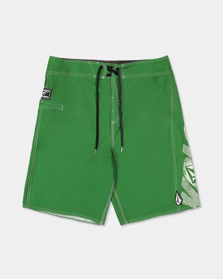 Image of Swimwear. Product name - Volcom Boys 8-16 Reaper Stone 19" Boardshorts Dark Kelly in Dark Kelly colour by brand - Volcom