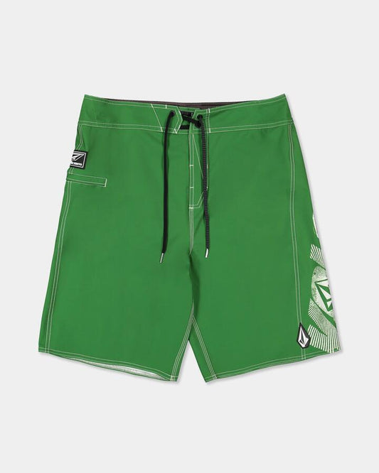 Image of Swimwear. Product name - Volcom Boys 8-16 Reaper Stone 19" Boardshorts Dark Kelly in Dark Kelly colour by brand - Volcom