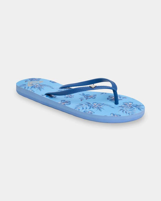 Image of a model wearing Shorts. Product name - Roxy Womens Bermuda Print Ii Thongs Blue Floral in Blue Floral colour by brand - Roxy