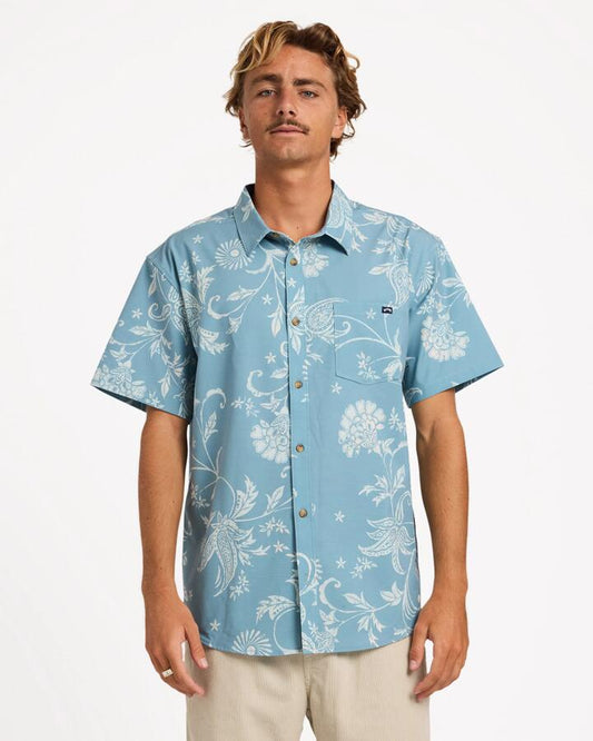 Image of Shirts. Product name - Billabong Mens Cabana Shirt Blue Fog in Blue Fog colour by brand - Billabong