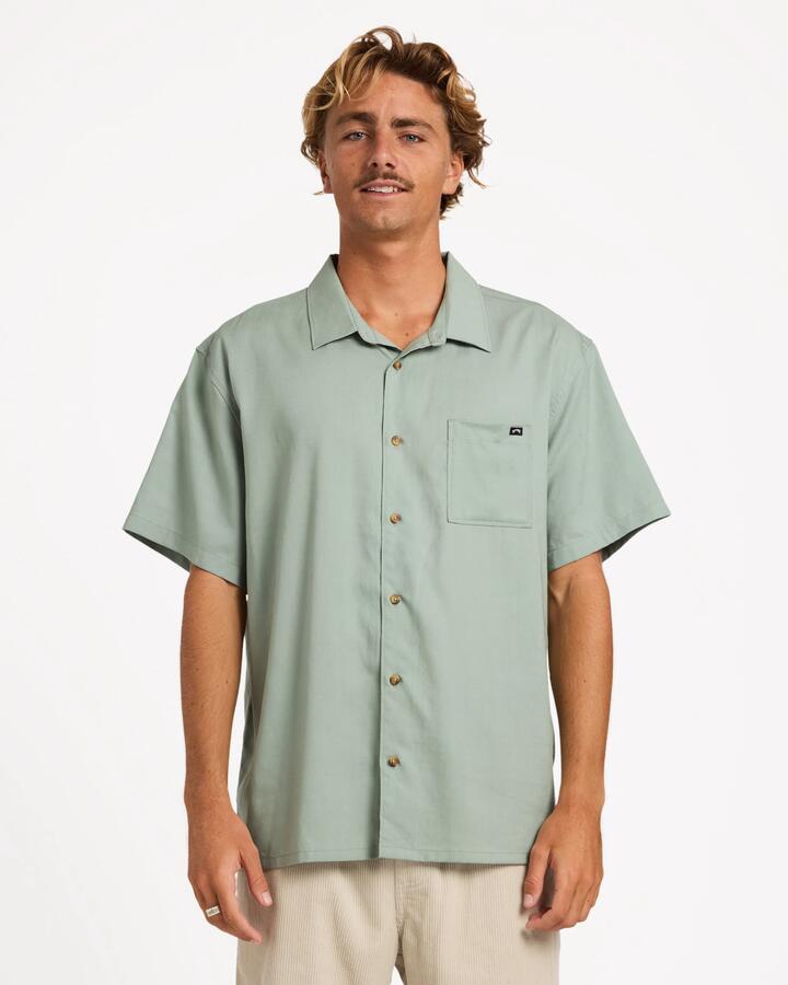 Image of Shirts. Product name - Billabong Mens Riccardo Shirt Silt Green in Silt Green colour by brand - Billabong