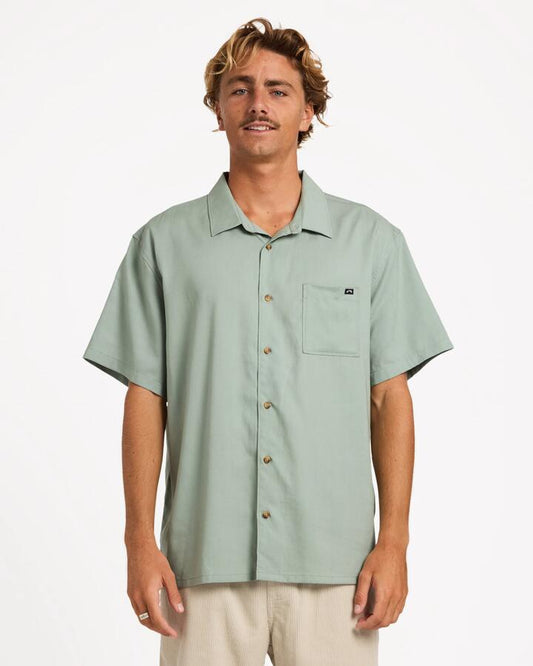 Image of Shirts. Product name - Billabong Mens Riccardo Shirt Silt Green in Silt Green colour by brand - Billabong