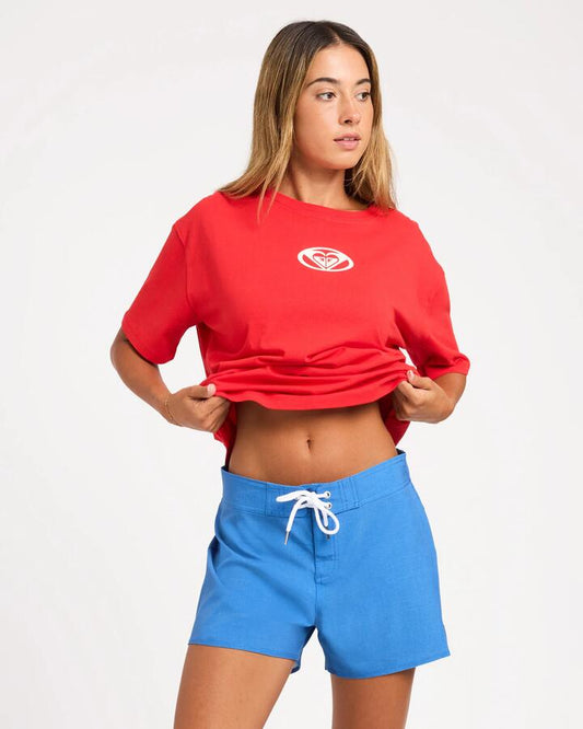 Image of Swimwear. Product name - Roxy Womens Tribal Drift Boardshorts 3" Boardshorts Cobalt in Cobalt colour by brand - Roxy