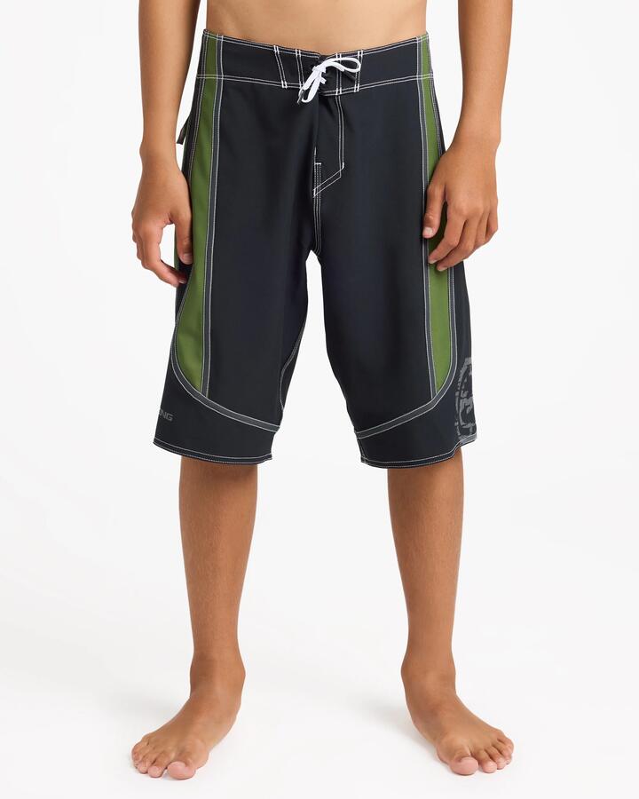 Image of Swimwear. Product name - Billabong Boys 8-16 Spec 73 Systems Pro 19" Boardshorts Black in Black colour by brand - Billabong