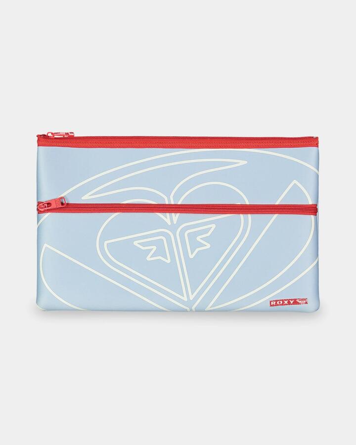 Image of Accessories. Product name - Roxy Betty Pencil Case Powder Blue in Powder Blue colour by brand - Roxy