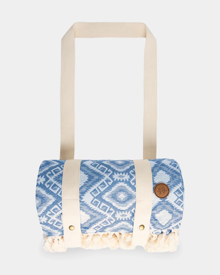 Image of Blankets. Product name - Roxy Altitude Change Beach Blanket Bijou Blue in Bijou Blue colour by brand - Roxy