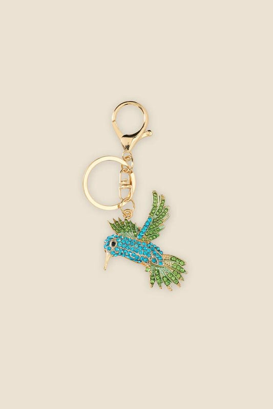 Image of Charms. Product name - Hummingbird Sparkle Bag Charm in Blue colour by brand - Princess Highway