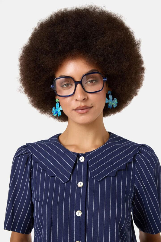 Image of Sunglasses. Product name - Kristo Readers Blue in Blue colour by brand - Gorman