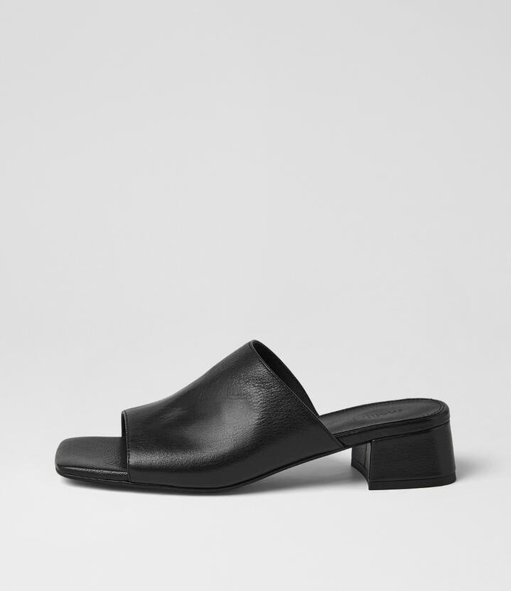 Image of Sandals. Product name - Sansah Black Leather Sandals in Black colour by brand - MOLLINI
