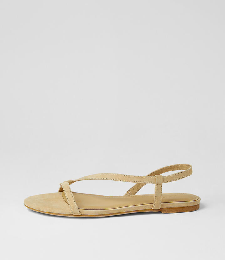 Image of Sandals. Product name - Dusst Lemon Suede Sandals in Lemon colour by brand - MOLLINI