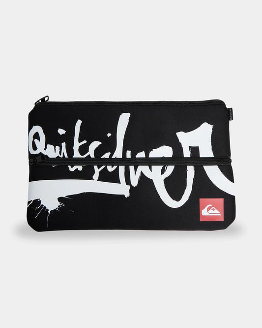 Image of Accessories. Product name - Quiksilver Young Guns Pencil Case Black in Black colour by brand - Quiksilver