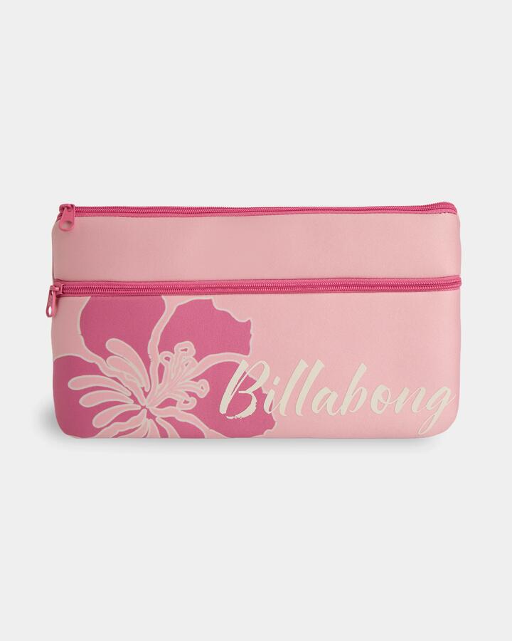 Image of Accessories. Product name - Billabong Girls 8-16 Waterlily Pencil Case Pink Sand in Pink Sand colour by brand - Billabong