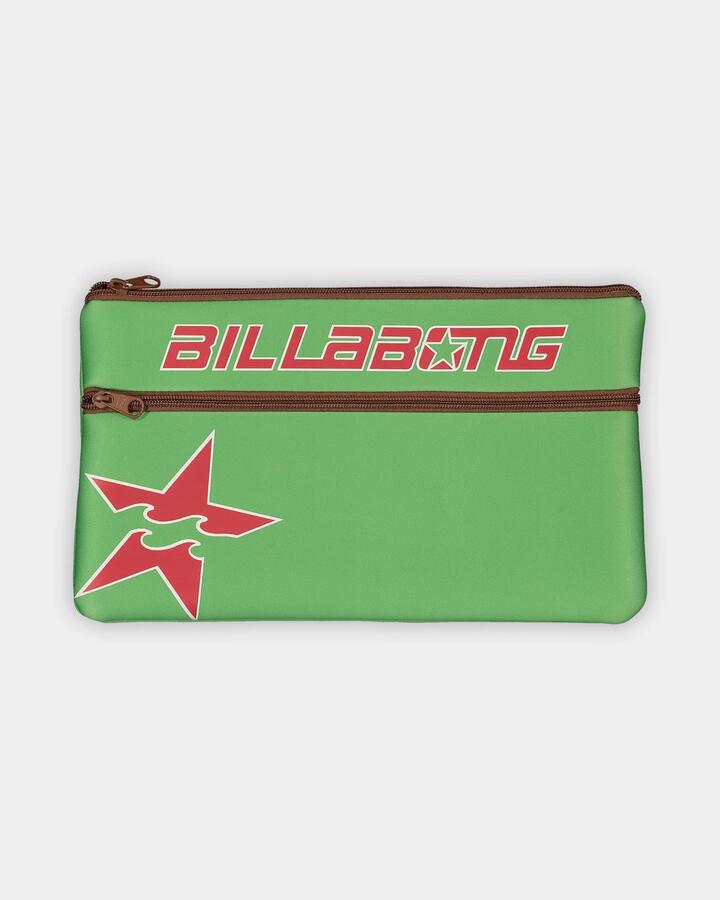 Image of Accessories. Product name - Billabong Womens Echo Surf Large Pencil Case Greengage in Greengage colour by brand - Billabong