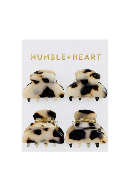 Image of Hair Accessories. Product name - Mini Tort Set of 4 Clips in colour by brand - Humble + Heart